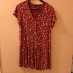 Obey Button Front T Shirt Dress